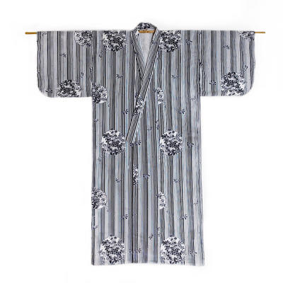Ladies' blue &amp; white cotton kimono/yukata with lining