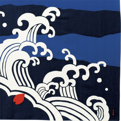 Furoshiki-90cm-navy-and-blue-stylized-waves