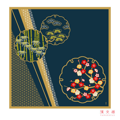 Furoshiki-90cm-navy-with-floral-medallions