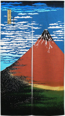 Noren - Doorway curtain of Red Mt. Fuji Noren - Doorway curtain of Red Mt. Fuji