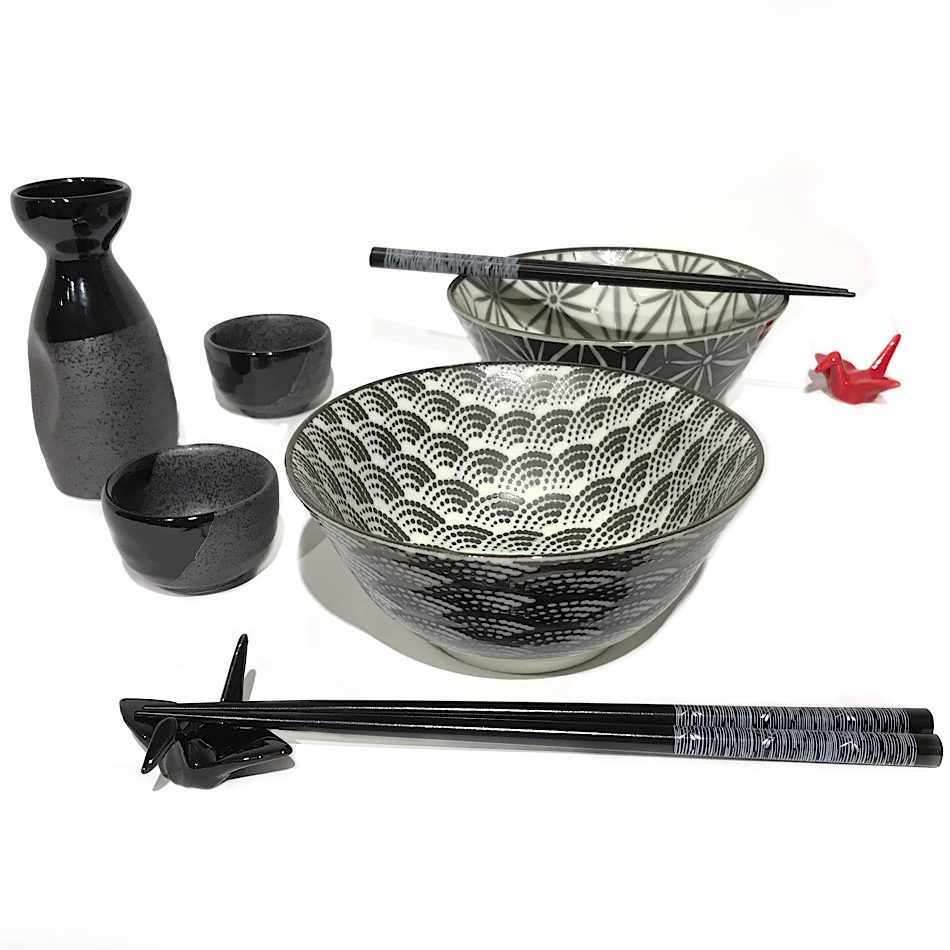Japanese Bowls and Sake Set
